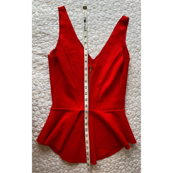 INTERMIX Sleeveless Top Peplum Tulip hem Red Size Small - Picture 5 of 8